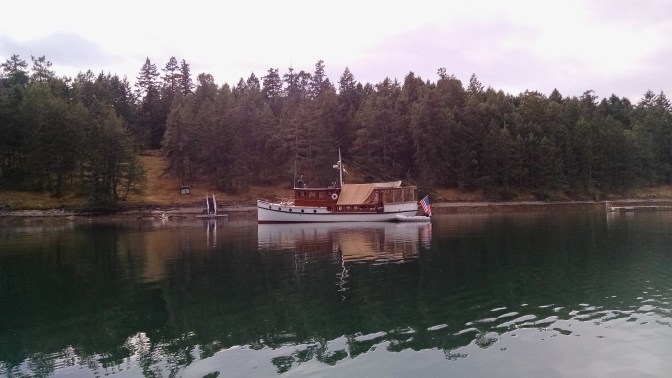 Pirates Cove classic motorboat side view